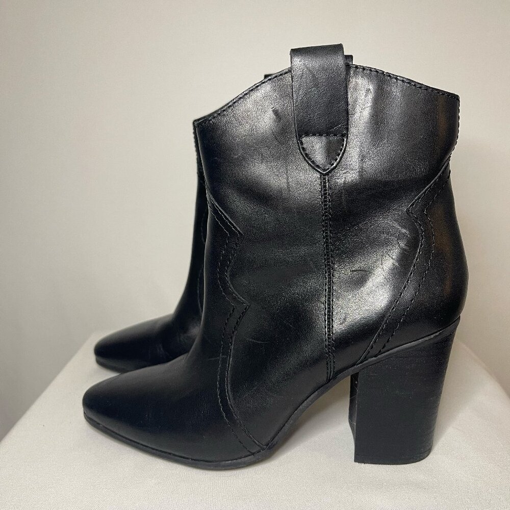 90s Aerosoles Black Short Cowboy Boots